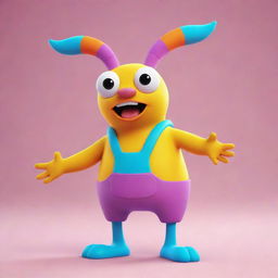 An amusing and uniquely designed character known as a Dipster, with bright color palette and playful features.