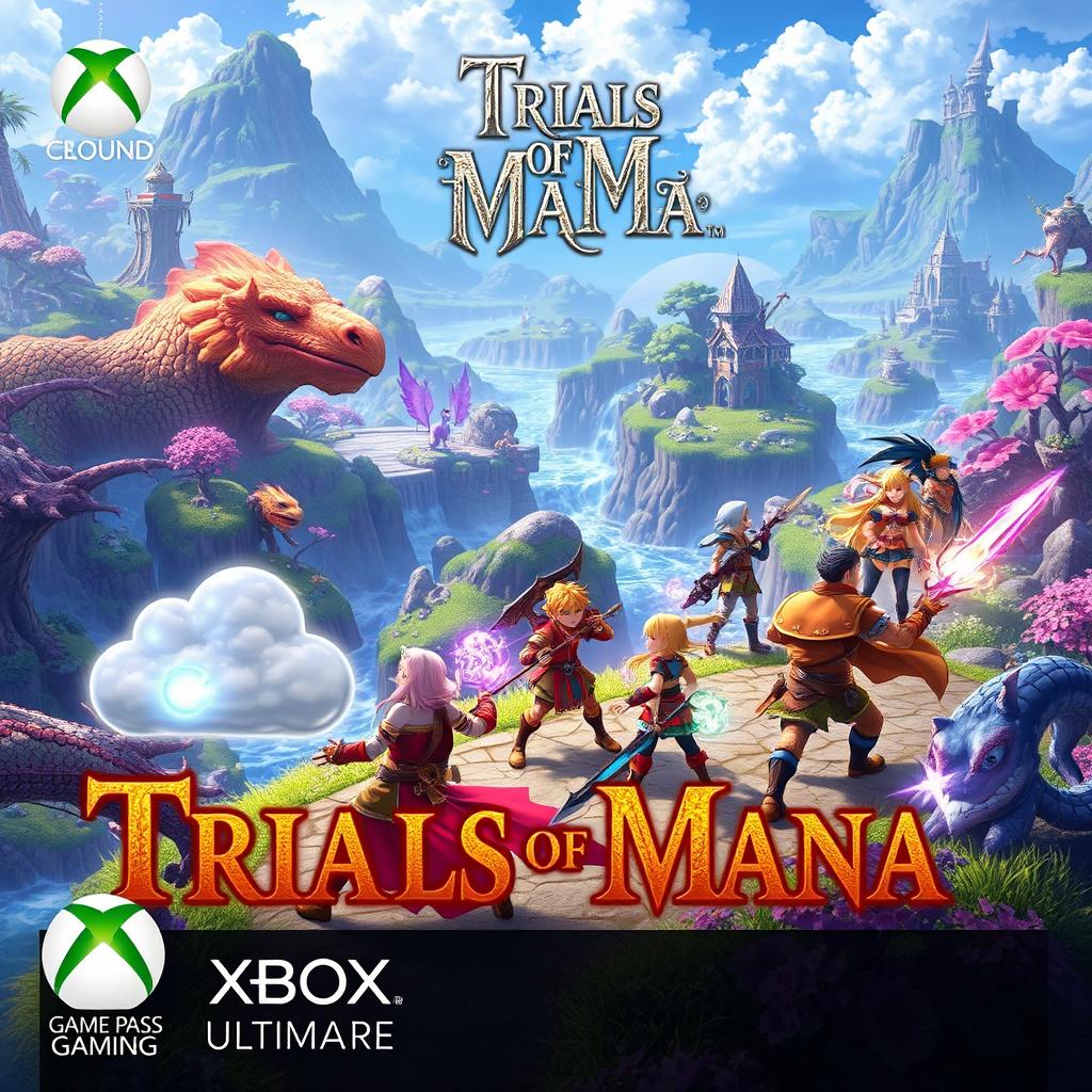 A captivating scene showcasing gameplay from 'Trials Of Mana', featuring vibrant and colorful graphics typical of JRPGs