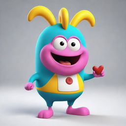 An amusing and uniquely designed character known as a Dipster, with bright color palette and playful features.