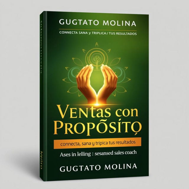 A captivating eBook cover design for 'Ventas con Propósito: Conecta, Sana y Triplica tus Resultados' by Gustavo Molina, a seasoned sales coach