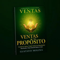 A captivating eBook cover design for 'Ventas con Propósito: Conecta, Sana y Triplica tus Resultados' by Gustavo Molina, a seasoned sales coach