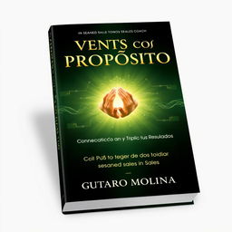 A captivating eBook cover design for 'Ventas con Propósito: Conecta, Sana y Triplica tus Resultados' by Gustavo Molina, a seasoned sales coach