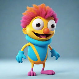 An amusing and uniquely designed character known as a Dipster, with bright color palette and playful features.