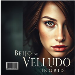 A captivating book cover for the title 'Beijo de Veludo', featuring the author's name 'Yasmim Ingrid'