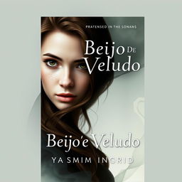 A captivating book cover for the title 'Beijo de Veludo', featuring the author's name 'Yasmim Ingrid'