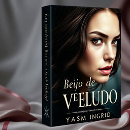 A captivating book cover for the title 'Beijo de Veludo', featuring the author's name 'Yasmim Ingrid'