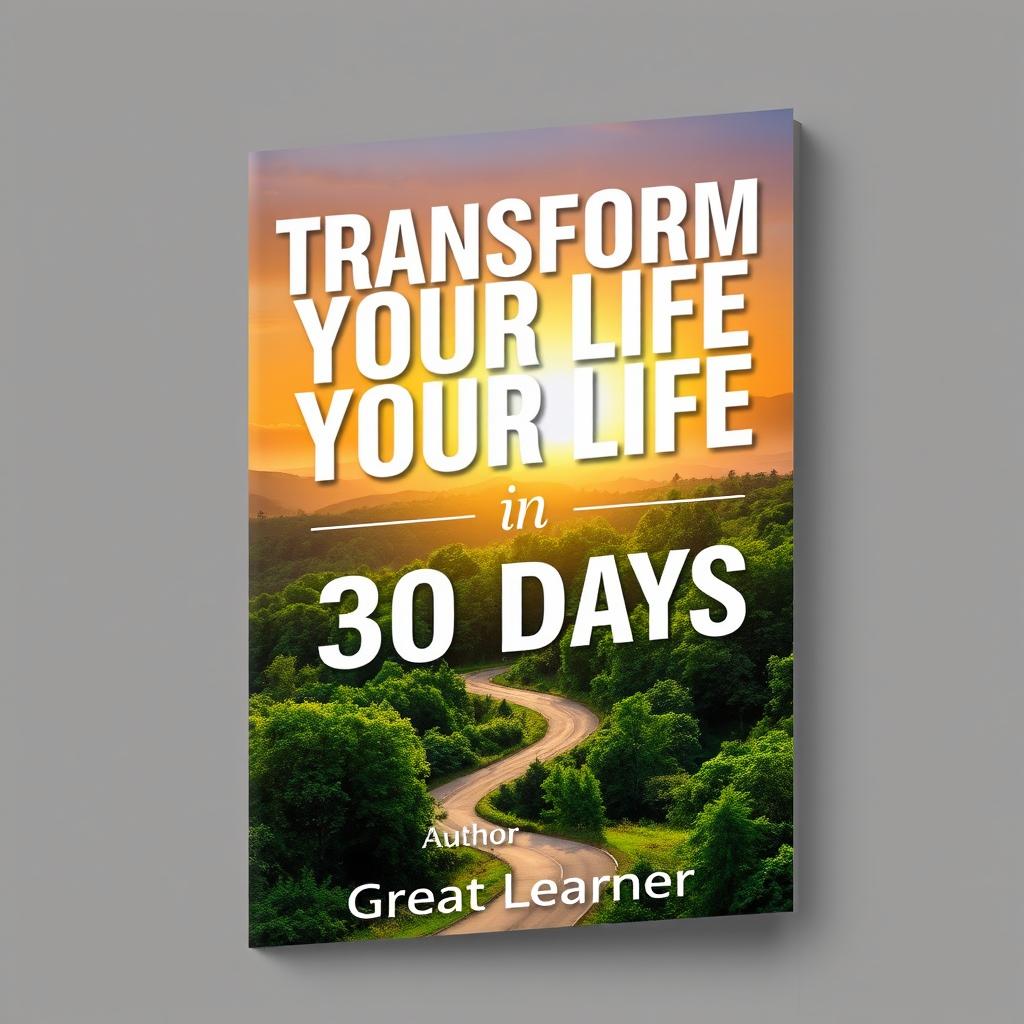 An eye-catching book cover design for 'Transform Your Life in 30 Days' by Great Learner