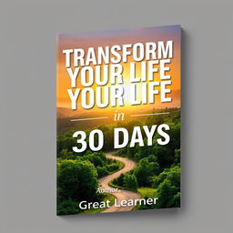 An eye-catching book cover design for 'Transform Your Life in 30 Days' by Great Learner