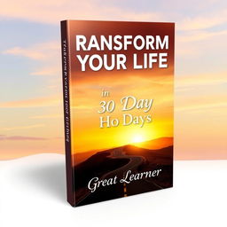 A captivating book cover design for 'Transform Your Life in 30 Days' by Great Learner