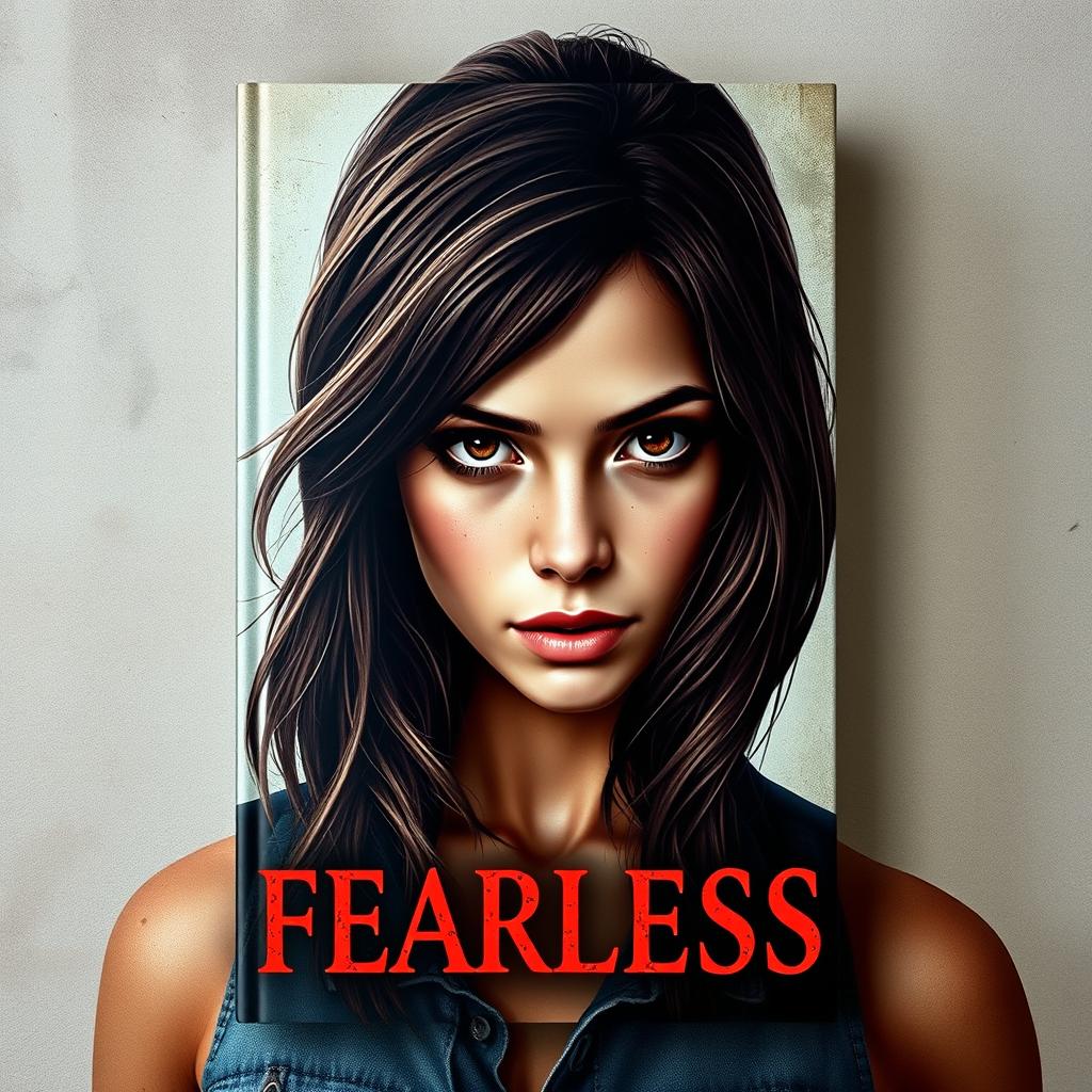 A striking book cover showcasing a strong, fearless female character