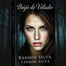 An captivating book cover featuring a striking female character as the main focus