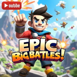 A vibrant and eye-catching YouTube thumbnail featuring a dynamic scene of a popular game character in action