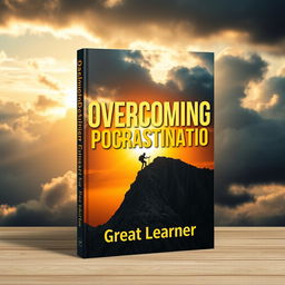 A captivating and motivational book cover design for 'Overcoming Procrastination' by Great Learner