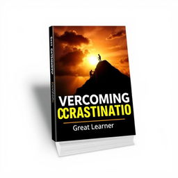 A captivating and motivational book cover design for 'Overcoming Procrastination' by Great Learner