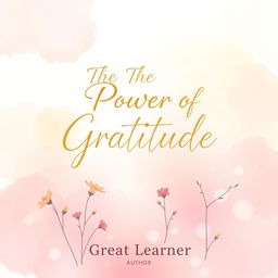 A serene and uplifting book cover design for 'The Power of Gratitude' by Great Learner