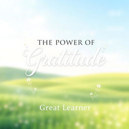 A beautiful and inviting book cover design for 'The Power of Gratitude' by Great Learner