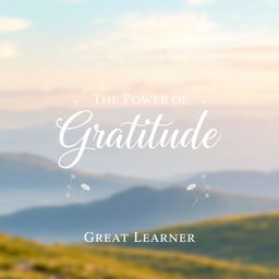 A beautiful and inviting book cover design for 'The Power of Gratitude' by Great Learner