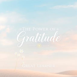 A beautiful and inviting book cover design for 'The Power of Gratitude' by Great Learner