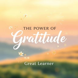 An inspiring and warm book cover design for 'The Power of Gratitude' by Great Learner