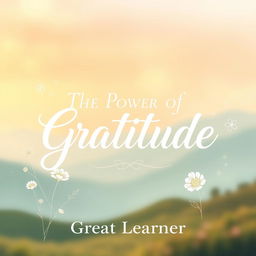 An inspiring and warm book cover design for 'The Power of Gratitude' by Great Learner
