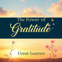 A captivating and uplifting book cover design for 'The Power of Gratitude' by Great Learner