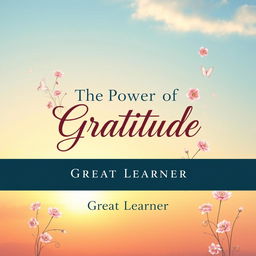 A captivating and uplifting book cover design for 'The Power of Gratitude' by Great Learner