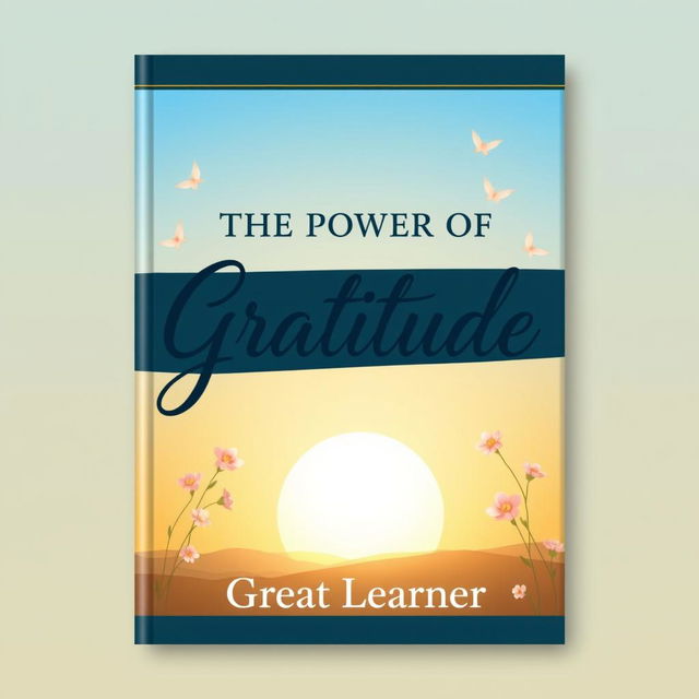 A captivating and uplifting book cover design for 'The Power of Gratitude' by Great Learner