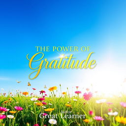 A beautiful and uplifting book cover design for 'The Power of Gratitude' by Great Learner