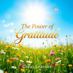 A beautiful and uplifting book cover design for 'The Power of Gratitude' by Great Learner