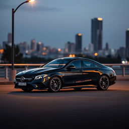 A stunning Mercedes CLE coupe in a sleek and modern urban setting