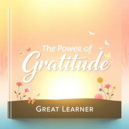 A beautifully uplifting book cover design for 'The Power of Gratitude' by Great Learner