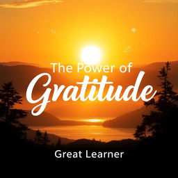 An inspiring and visually appealing book cover design for 'The Power of Gratitude' by Great Learner