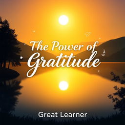 An inspiring and visually appealing book cover design for 'The Power of Gratitude' by Great Learner