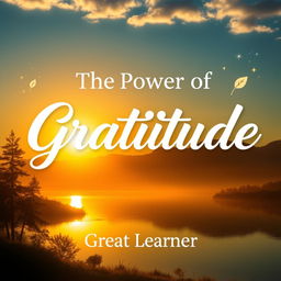 An inspiring and visually appealing book cover design for 'The Power of Gratitude' by Great Learner