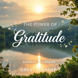 An inspiring and captivating book cover design for 'The Power of Gratitude' by Great Learner