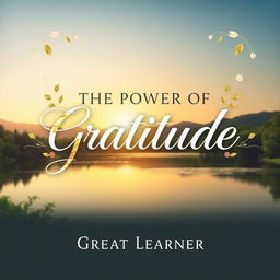 An inspiring and captivating book cover design for 'The Power of Gratitude' by Great Learner