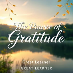 An inspiring and captivating book cover design for 'The Power of Gratitude' by Great Learner