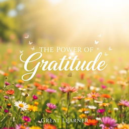 An enchanting book cover design for 'The Power of Gratitude' by Great Learner