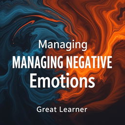 A striking and thought-provoking book cover design for 'Managing Negative Emotions' by Great Learner