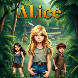 A stunning book cover image depicting the adventure of a 15-year-old blonde girl named Alice, who is originally from Buenos Aires and raised in the neighborhood of Vila Inflammable