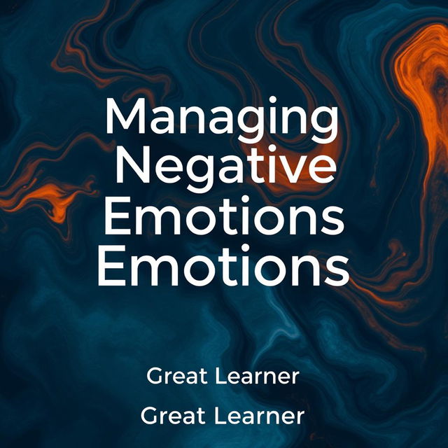 A striking and thought-provoking book cover design for 'Managing Negative Emotions' by Great Learner