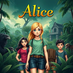 A stunning book cover image depicting the adventure of a 15-year-old blonde girl named Alice, who is originally from Buenos Aires and raised in the neighborhood of Vila Inflammable