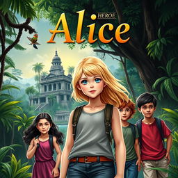 A stunning book cover image depicting the adventure of a 15-year-old blonde girl named Alice, who is originally from Buenos Aires and raised in the neighborhood of Vila Inflammable