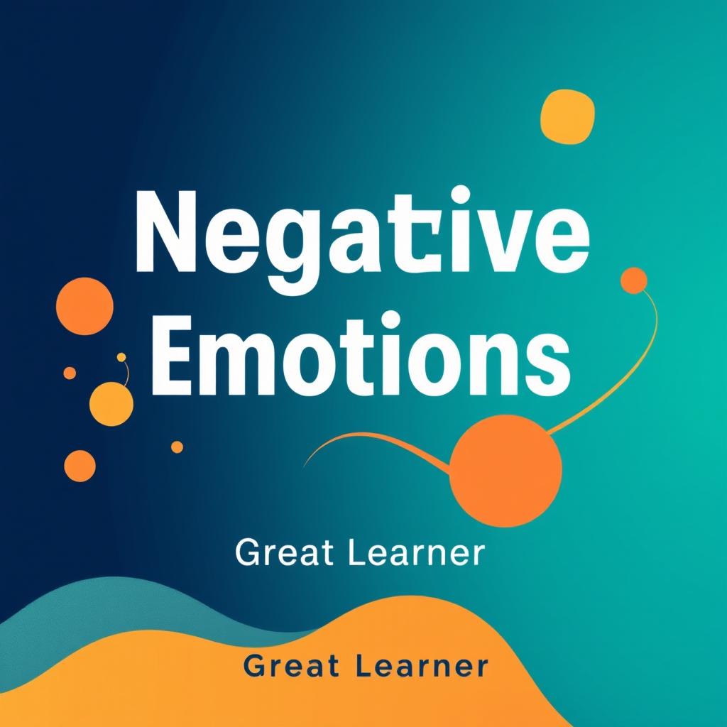 A visually compelling book cover design for 'Managing Negative Emotions' by Great Learner