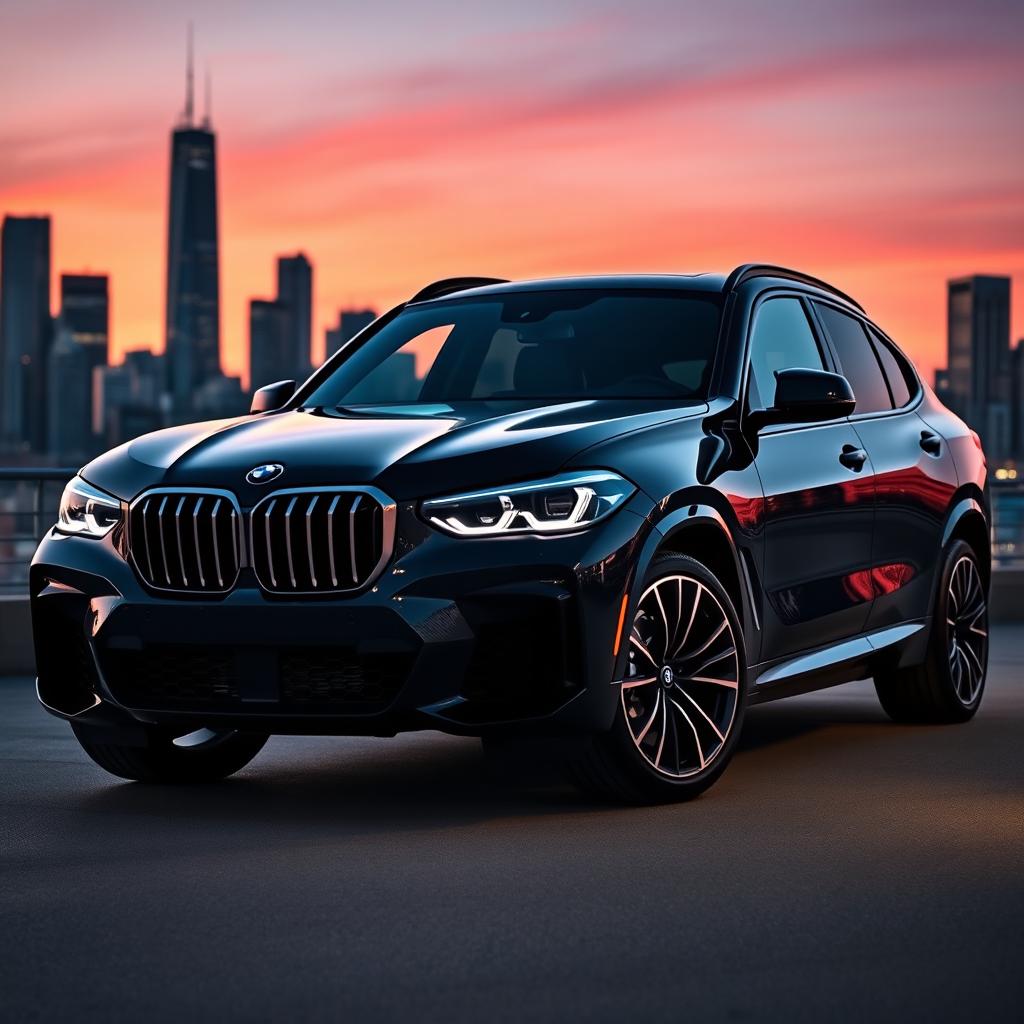 A 2024 BMW XM, showcasing its sleek and modern design with sharp lines and an aggressive stance