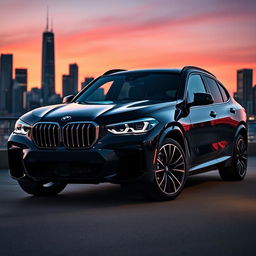 A 2024 BMW XM, showcasing its sleek and modern design with sharp lines and an aggressive stance