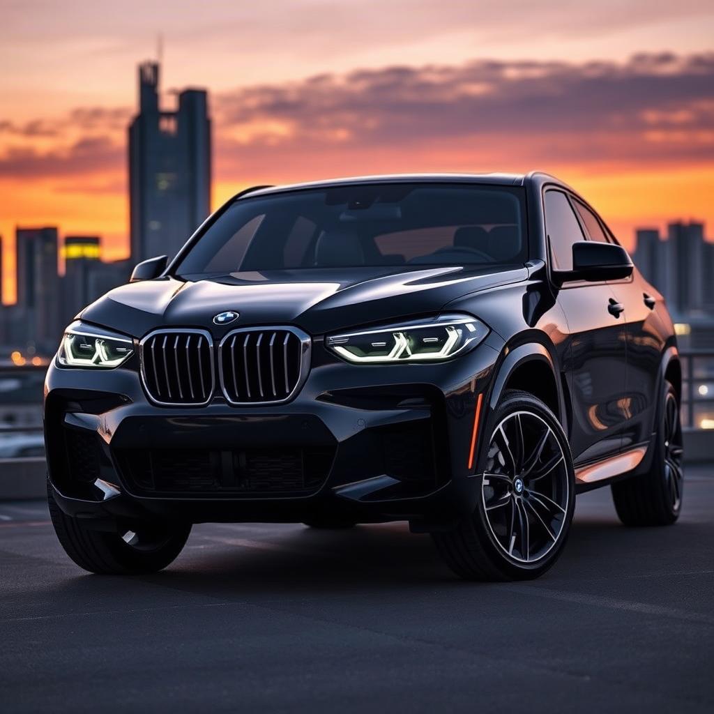 A 2024 BMW XM, showcasing its sleek and modern design with sharp lines and an aggressive stance