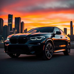 A 2024 BMW XM, showcasing its sleek and modern design with sharp lines and an aggressive stance
