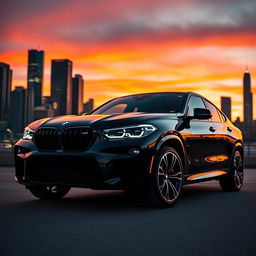 A 2024 BMW XM, showcasing its sleek and modern design with sharp lines and an aggressive stance