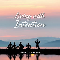 A beautifully designed book cover for 'Living with Intention' by Great Learner